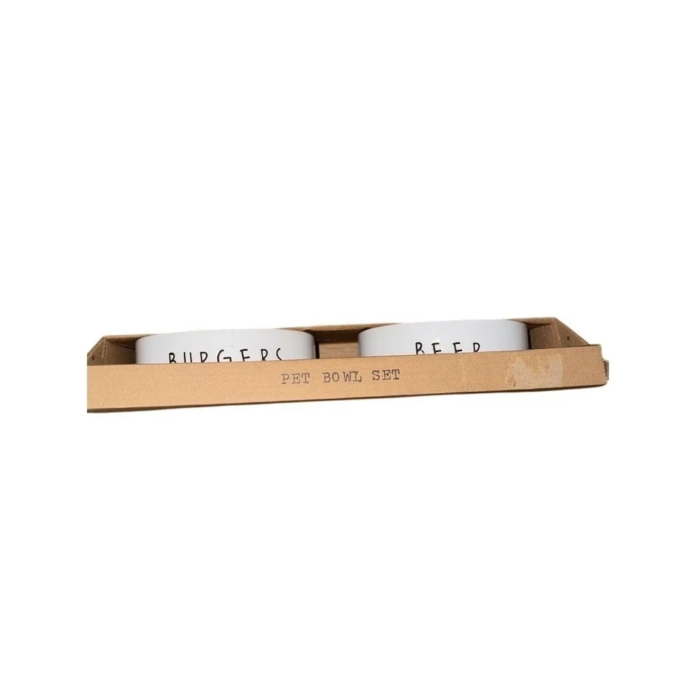Winifred & Lily‎ Pet Bowl Set 2pc White 